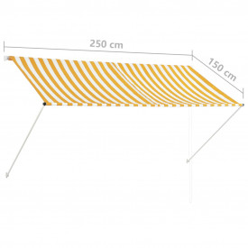 vidaXL Copertină retractabilă, galben și alb, 250 x 150 cm - Img 8