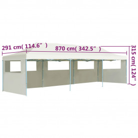 vidaXL Cort de petrecere pliabil cu 5 pereți laterali, crem, 3 x 9 m - Img 10