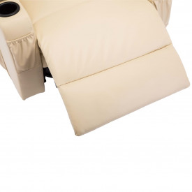vidaXL Fotoliu de masaj electric rabatabil, piele artificială, crem - Img 10