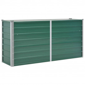 vidaXL Jardinieră de grădină, oțel galvanizat, 160 x 40 x 77 cm, verde - Img 2