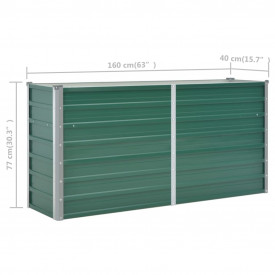 vidaXL Jardinieră de grădină, oțel galvanizat, 160 x 40 x 77 cm, verde - Img 7