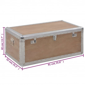 vidaXL Ladă de depozitare, maro, 91 x 52 x 40 cm, lemn masiv de brad - Img 12