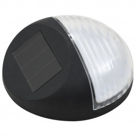vidaXL Lămpi solare de exterior cu LED-uri, 12 buc., negru, rotund - Img 3