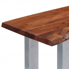 vidaXL Masă consolă, 115x35x76 cm, lemn masiv de acacia și fier - Img 4