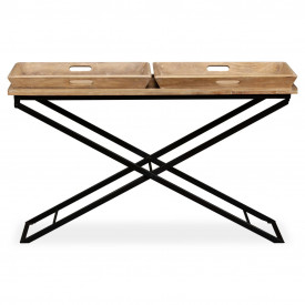 vidaXL Masă consolă Lemn masiv de mango 130x40x80 cm - Img 3