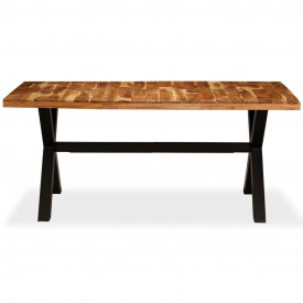 vidaXL Masă sufragerie Lemn masiv de salcâm și mango 180x90x76 cm - Img 3