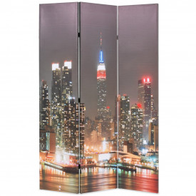 vidaXL Paravan cameră pliabil, 120x180 cm, New York pe timp de noapte