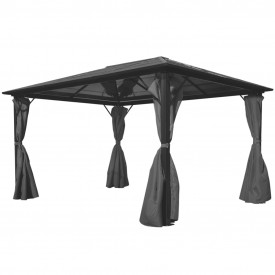 vidaXL Pavilion cu perdea, antracit, aluminiu, 400 x 300 cm