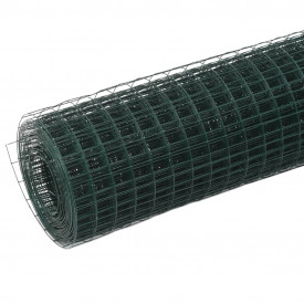 vidaXL Plasă de sârmă, verde, 25 x 1,5 m, oțel cu înveliș PVC, pătrat - Img 2