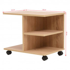 vidaXL Raft cu rotile din PAL, 50 x 35 x 42 cm, stejar - Img 6