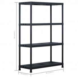 vidaXL Rafturi de depozitare 2 buc. negru 90x40x138 cm plastic 220 kg - Img 8