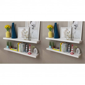 vidaXL Rafturi de perete, 4 buc., alb, 100 cm