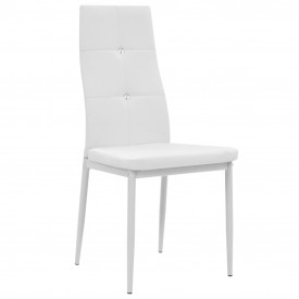 vidaXL Scaune bucătărie, 6 buc., piele artificială, 43x43,5x96 cm, alb - Img 2