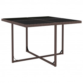 vidaXL Set mobilier de exterior, 13 piese, poliratan, maro - Img 5