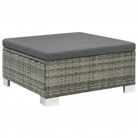 vidaXL Set mobilier de exterior, 28 piese, poliratan, gri - Img 4