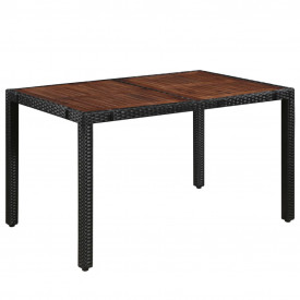 vidaXL Set mobilier exterior, 7 piese, poliratan și lemn masiv acacia - Img 2