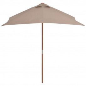 vidaXL Umbrelă de soare, exterior, stâlp lemn, 150x200 cm, gri taupe - Img 3