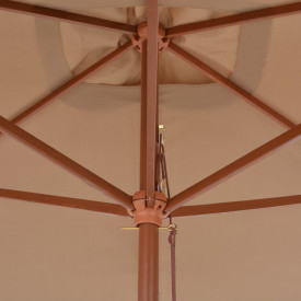 vidaXL Umbrelă de soare, exterior, stâlp lemn, 200x300 cm, gri taupe - Img 6