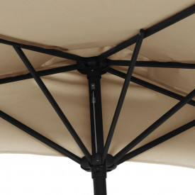 vidaXL Umbrelă de soare semicerc tijă aluminiu gri taupe 270x135 cm - Img 6