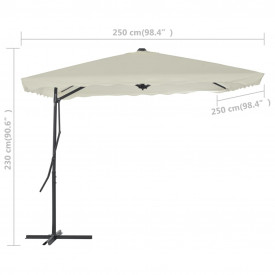 vidaXL Umbrelă soare de exterior, stâlp din oțel, nisipiu, 250x250 cm - Img 6