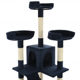 Ansamblu pentru pisici cu stâlpi funie sisal, 170 cm, albastru - Img 5