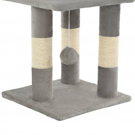 Ansamblu pentru pisici, stâlpi din funie de sisal, 65 cm, gri - Img 7
