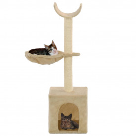 Ansamblu pisici, stâlpi funie de sisal, 105 cm, bej - Img 2