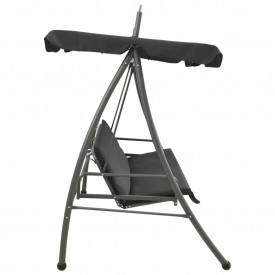 Balansoar de exterior cu copertină antracit 198x120x205 cm oțel - Img 3