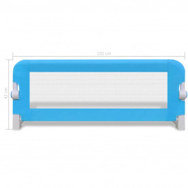 Balustradă de pat protecție copii, 2 buc, albastru, 102 x 42 cm - Img 7
