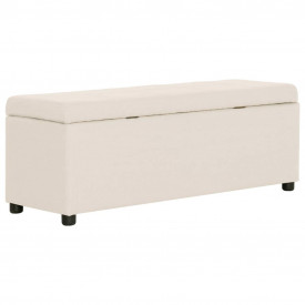 Bancă cu compartiment de depozitare, crem, 116 cm, poliester - Img 4