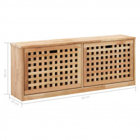 Bancă depozitare pantofi, 94x20x38 cm, lemn masiv de nuc - Img 8