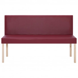 Bancă, roșu vin, 139,5 cm, piele ecologică - Img 3