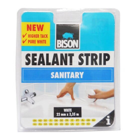 Bandă de etanșare siliconică BISON Sealant Strip, alb, 22mmx3,35m - Img 2