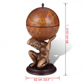 Bar tip glob, suport sticle de vin cu aspect Atlas 42x42x85 cm - Img 7