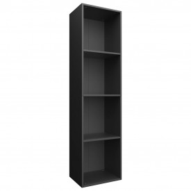 Bibliotecă/Comodă TV, negru, 36 x 30 x 143 cm, PAL - Img 2