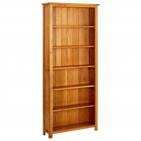 Bibliotecă cu 6 rafturi, lemn de stejar, 80 x 22,5 x 180 cm