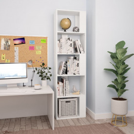 Bibliotecă/Separator cameră, alb, 45x24x159cm, PAL