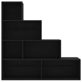 Bibliotecă/Separator cameră, negru, 155x24x160 cm, PAL - Img 2