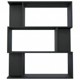 Bibliotecă/Separator cameră, negru, 80x24x96 cm, PAL - Img 6