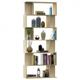 Bibliotecă/Separator cameră, stejar Sonoma, 80x24x192 cm, PAL - Img 3