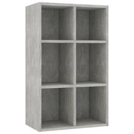 Bibliotecă/Servantă, gri beton, 50 x 25 x 80 cm, PAL