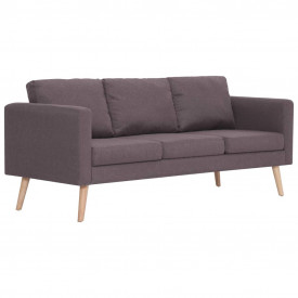Canapea cu 3 locuri, gri taupe, material textil - Img 2