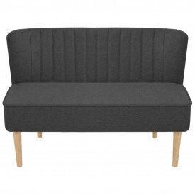 Canapea din material textil, 117 x 55,5 x 77 cm, gri închis - Img 2