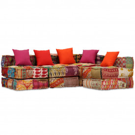 Canapea pat modulară cu 4 locuri Textil Model Petice