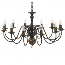 Candelabru antichizat, negru, 12 becuri E14 - Img 2