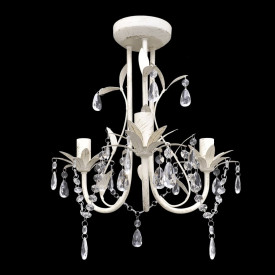 Candelabru elegant cu cristale, Alb