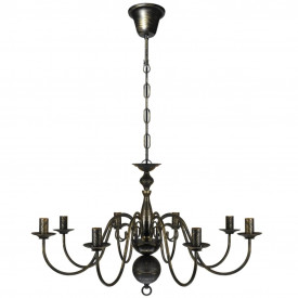 Candelabru negru de metal în stil antic 8 x becuri E14 - Img 2