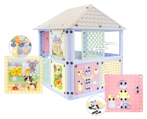 Casuta de joaca Mochtoys Smart House culori pastel, 115 x 106 x 128 cm, 12795 - Img 4
