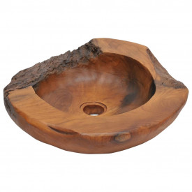 Chiuvetă de baie din lemn de tec solid, 45 cm