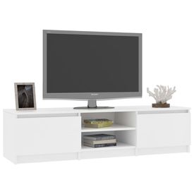 Comodă TV, alb, 140 x 40 x 35,5 cm, PAL - Img 2